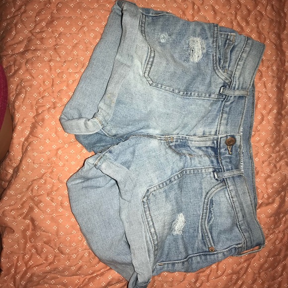 Old Navy Pants - Old navy boyfriend distressed blue jean shorts.
